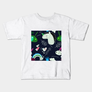 illustration pattern set of cute Animal Kids T-Shirt